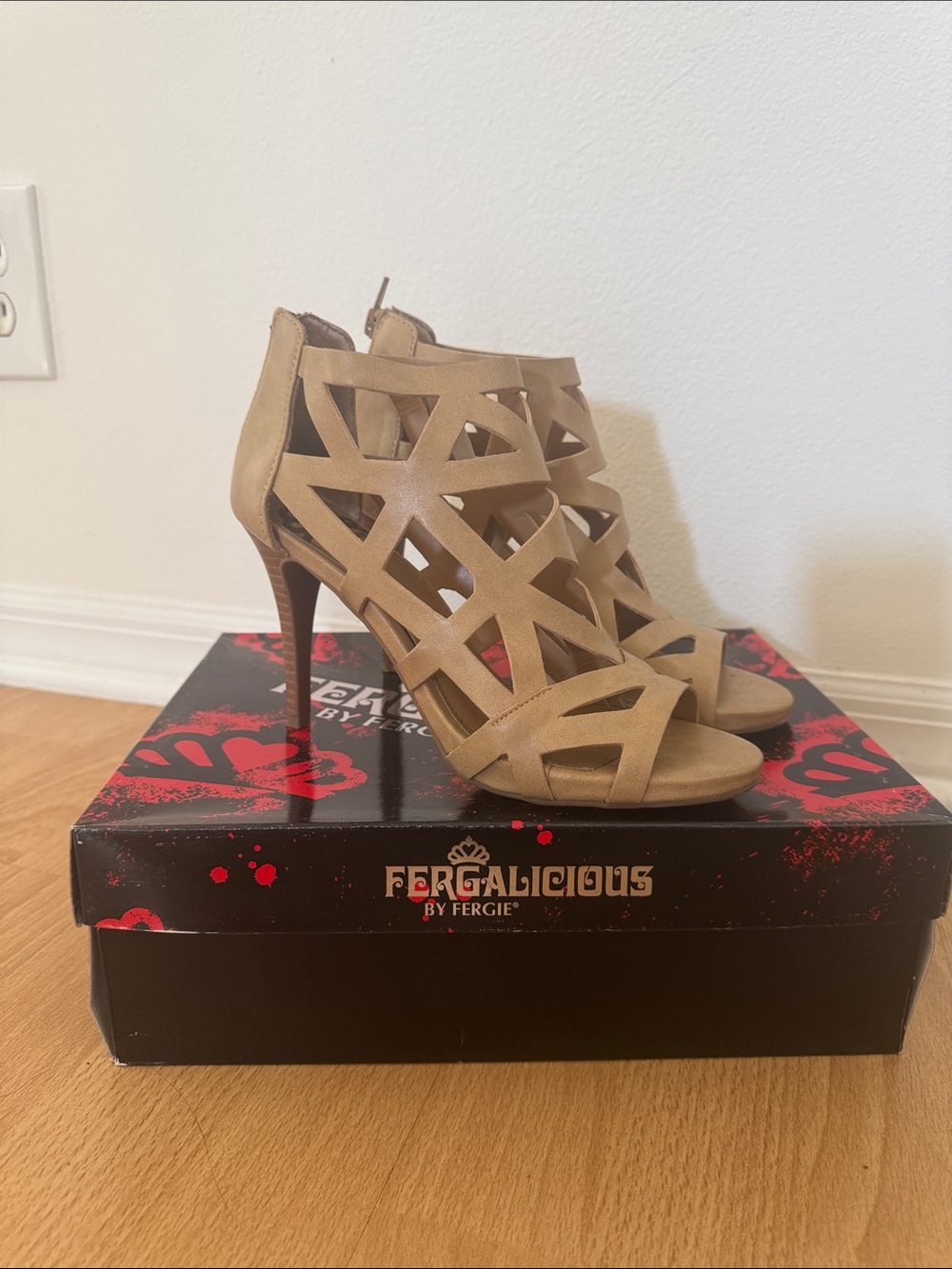 Fergalicious Tan Cutout High Heels